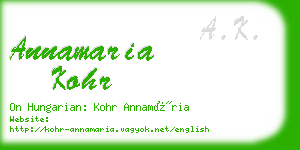 annamaria kohr business card